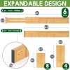 Bamboo Drawer Dividers with 12 Inserts, 16.3-22inches, Expandable Kitchen Drawer Organizer 6 Pack