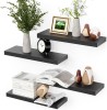 Boswillon Black Floating Shelves for Wall, 4 Sets Black Wall Shelves for Bedroom with Invisible Brackets