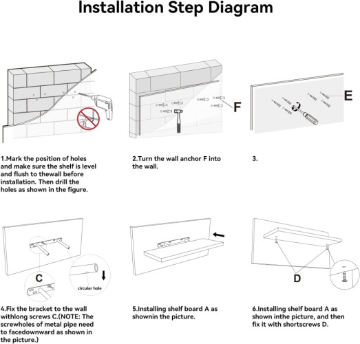 Boswillon Black Floating Shelves for Wall, 4 Sets Black Wall Shelves for Bedroom with Invisible Brackets